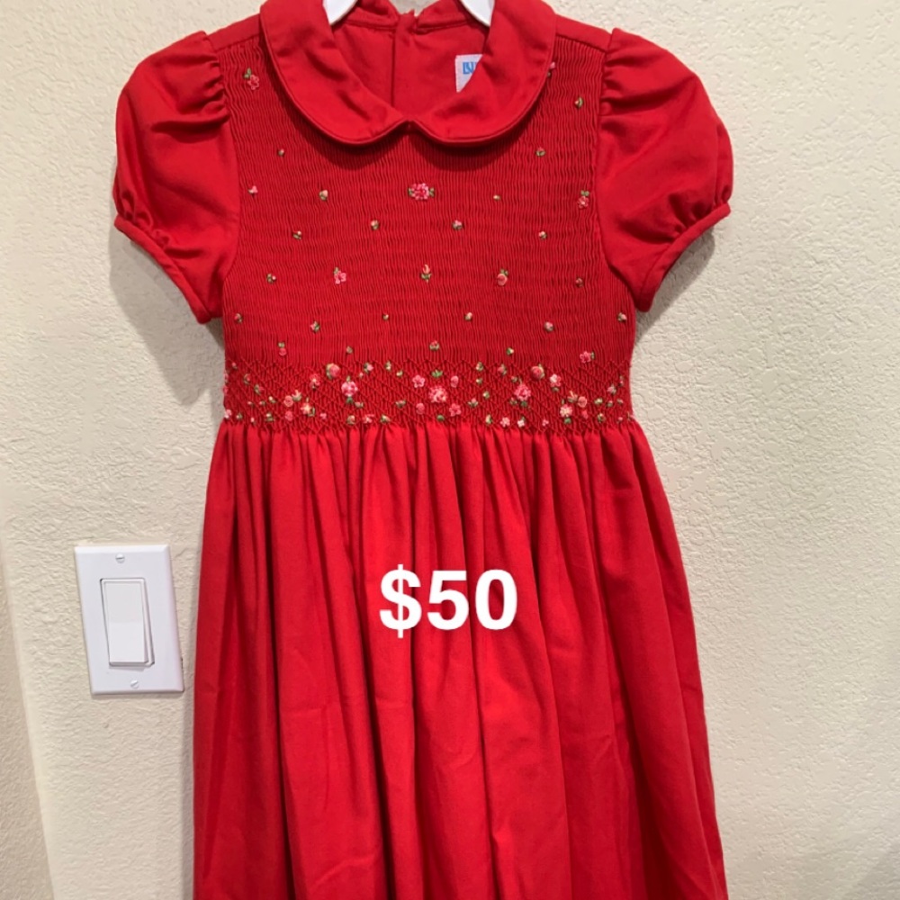 Red Smocked Dress